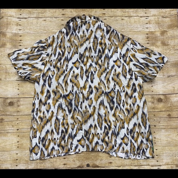 NEW Tell Your Friends SILK tiger jungle safari Hawaiian shirt blouse top Tristan - Picture 14 of 16